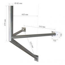 Крепление спутниковой антенны, вынос 465 мм, сталь - FSAT_S45